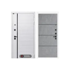 Входная дверь ROYAL 25 - Бетон светлый, черный молдинг