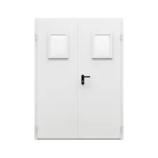 Дверь противопожарная металлическая двупольная ДПР-Олимп-02/60 (EI60) для мед. учреждений (1450-2075, Правая, RAL 7035)