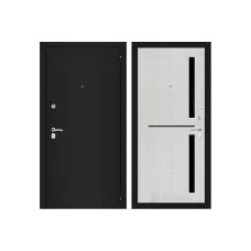 Входная дверь Labirint Classic шагрень черная 02 - Сандал белый