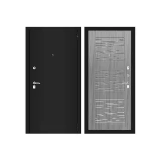 Входная дверь Labirint CLASSIC шагрень черная 06 - Сандал серый