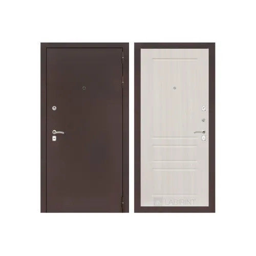 Входная дверь Labirint CLASSIC антик медный 03 - Сандал белый