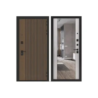 Входная дверь BN-02 с зеркалом ФЛЗ-1 Сандал белый